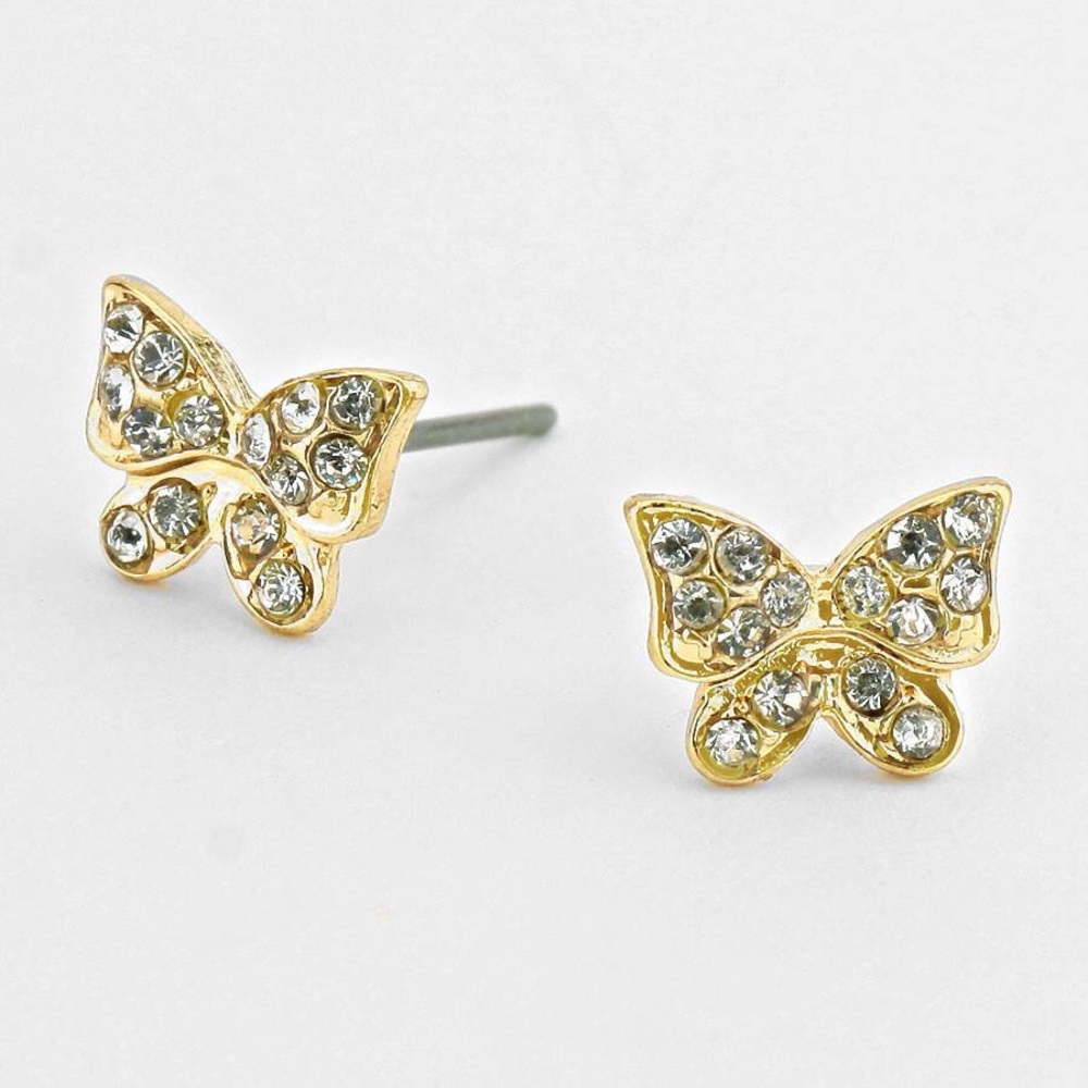 Gold butterfly earrings NWT
